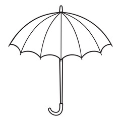 Simple Umbrella Line Drawing Minimalist Style