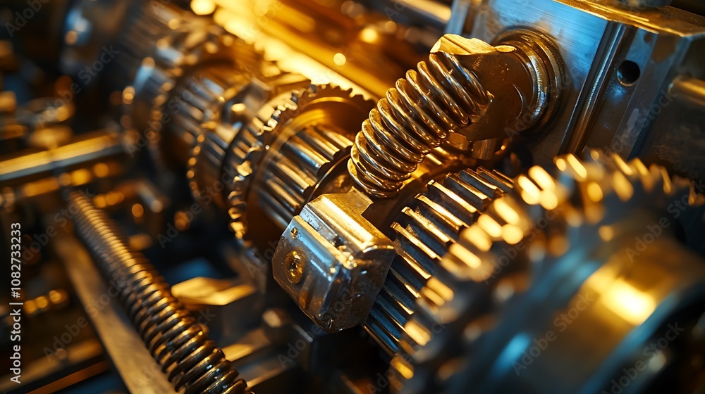 Poster close-up of intricate mechanical gears in a machine, showcasing engineering precision.
