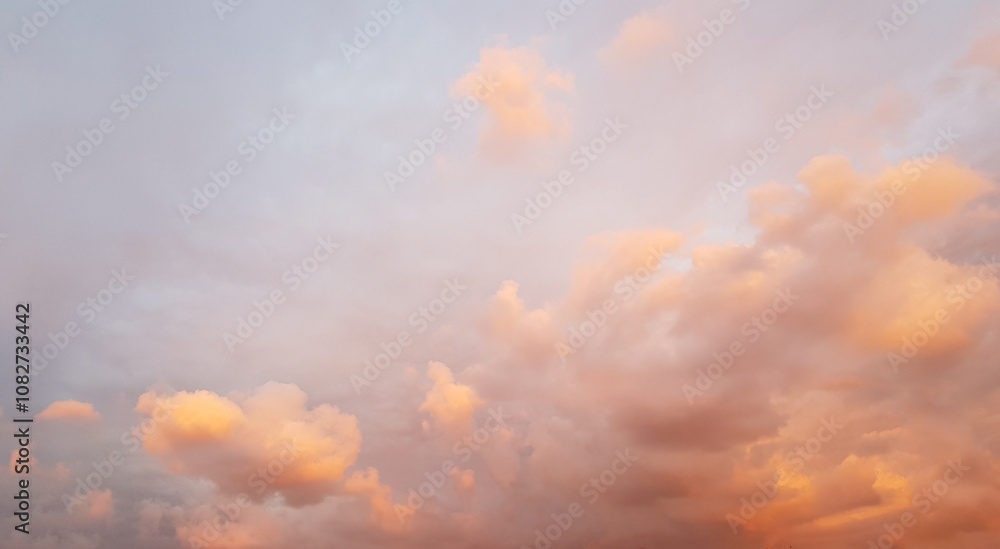 Wall mural beautiful bright colorful sky with cloud, sunset sky background