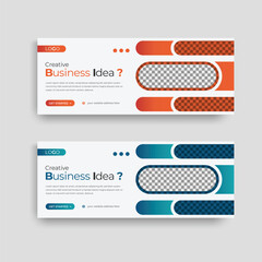 Creative next level business agency Facebook cover banner template design with color variation