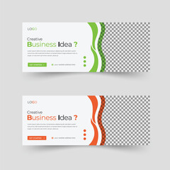 Modern creative natural shape web banner template design with fully editable layer and photo placeholder