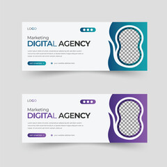 Modern dynamic corporate webinar and conference banner for professional social media marketing 
