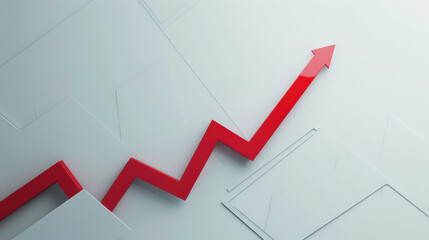 Obraz premium red arrow up, rising trend