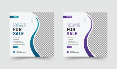 Corporate social media marketing post template design by creative natural s shape