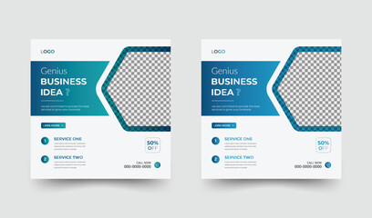 Modern corporate geometric polygonal shape social media post design for corporate business marketing agency