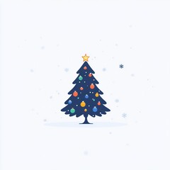 A simple flat design vector of a Christmas tree