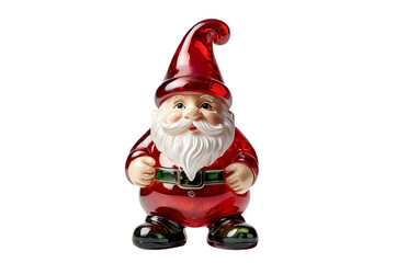Obraz premium Glass Christmas gnome on white background, clip art, isolate