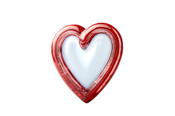 Fototapeta premium Glass figurine of a heart on a white background, clip art, isolate
