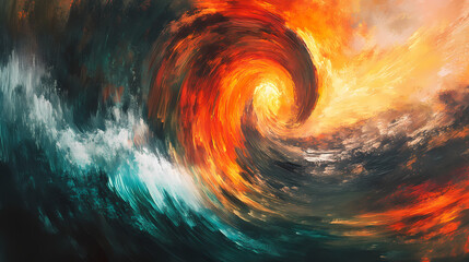 A whirlwind of light and color, simulating the rapid flow of information across a global network, set against a dark, mysterious backdrop highenergy, abstract digital painting. Whirlwind. Illustration