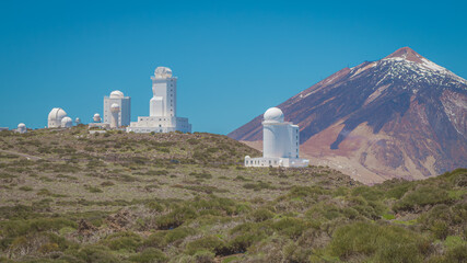 Observatory with mountain in background