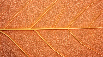 A close-up view of a leaf showcasing intricate veins and a warm, earthy orange texture.