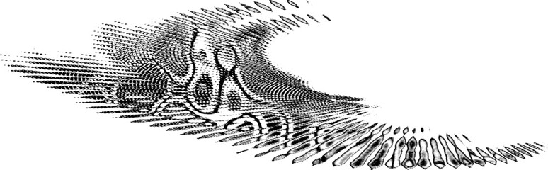 Fantasy dot frame with radial rays and energy trace. Vector.