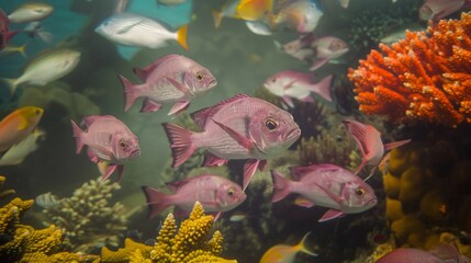 fish swim in the open sea