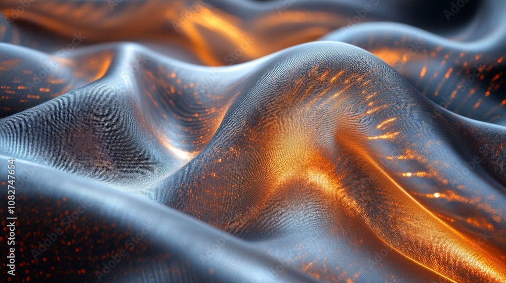 Aufkleber the elegant fabric displays rich textures and colors, with warm orange highlights contrasting agains
