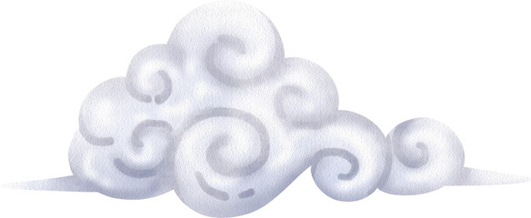 Handdrawn Clouds watercolor