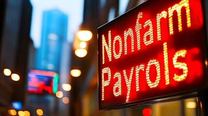 Dynamic financial news broadcast screen displaying real-time market updates, vibrant graphics, engaging ticker, informative text overlays, clear visuals.