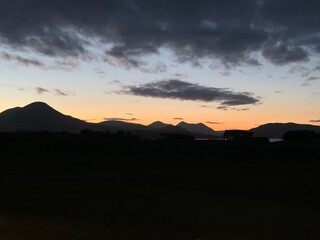 sunset in the mountains