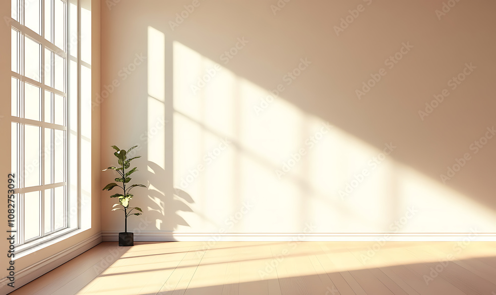 Poster clean minimal empty room architecture building shadow