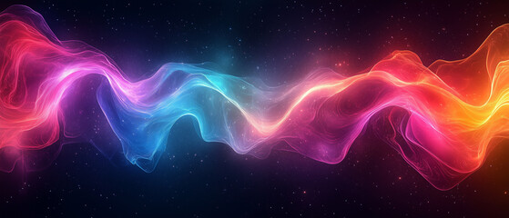 Obraz premium Illustration abstraite de lumières néon vibrantes aux courbes fluides et lumineuses