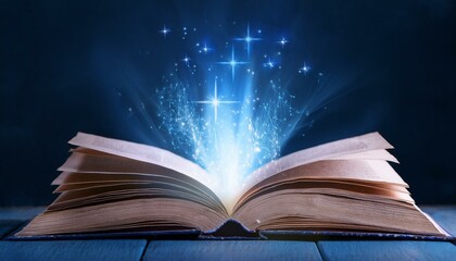 책에서 판타지세계의 마법이 튀어나오고 있다