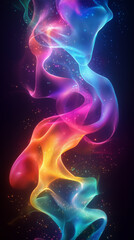 Naklejka premium Illustration abstraite de lumières néon vibrantes aux courbes fluides et lumineuses