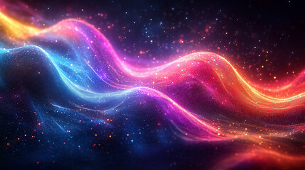 Fototapeta premium Illustration abstraite de lumières néon vibrantes aux courbes fluides et lumineuses