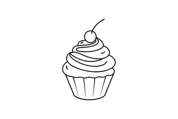 Cupcake Vector Illustration - Sweet Dessert Design with Icing, Sprinkles, and Frosting, Cute & Decorative Art
