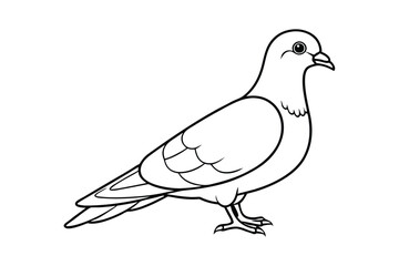 Pigeon Vector Illustration - Minimalist Bird Design with Wings, Urban Wildlife Silhouette, Elegant Line Art