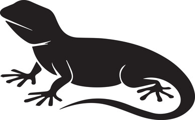 lizard Silhouette black vector. the white background