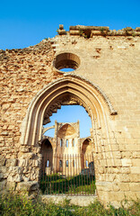 Arch detail and facade wall of historical Church of St. George the Exiler in the old town of...