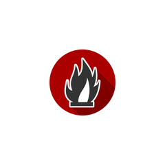 Fire flame icon isolated on transparent background