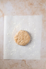 Flaky pie dough crust preparation