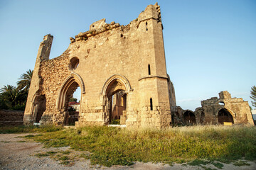 Facade of historical Church of  St. George the Exiler in the old town of Famagusta, Cyprus