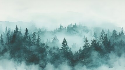 Serene Watercolor Landscape with Gentle Gradients
