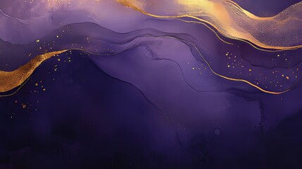 Deep Purple and Gold Abstract Background Design