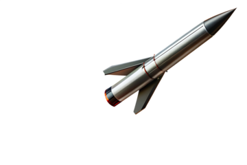 Missile rocket isolated on white background as transparent. PNG. AI GENERATED