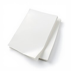 Folded sheets of white paper, isolated on white background