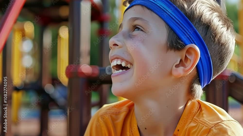 Poster young athlete is smiling and laughing while playing, representing the concepts of brain function, ne