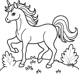 hand drawn unicorn coloring book