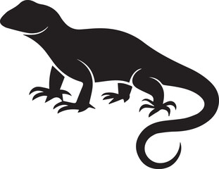 lizard Silhouette black vector. the white background