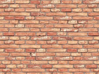 Fototapeta premium Rustic ceramic brick tile wall in earthy tones, pattern, wall decor, texture