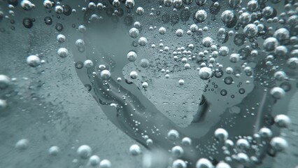 Macrography, witness the mesmerizing allure of a margarita bubble delicately adorned with a slice of lime, set against a bold black background. Each close-up shot of cocktail with lime. Comestible.