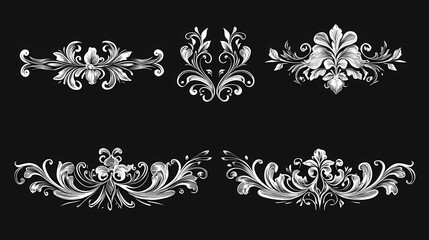 Stylish ornamented dividers and frames collection. classic dividers and frames for design. swirling floral design elements. Ornamented. Illustration