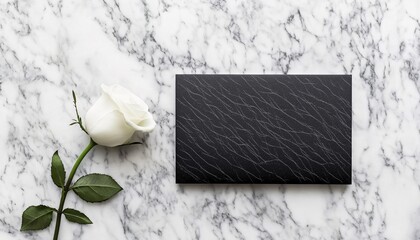 Minimalist Black and White Wedding Card Mockup Perfect for Valentine's Day Celebrations