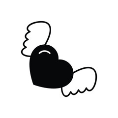 Heart With Wings vector icon