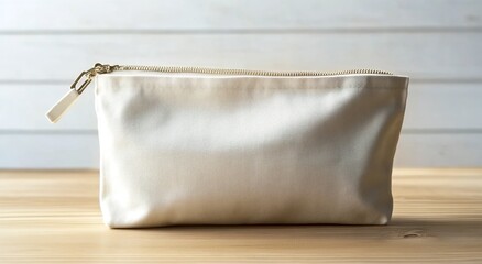 
Cotton canvas makeup bag with a zipper, in a large size 