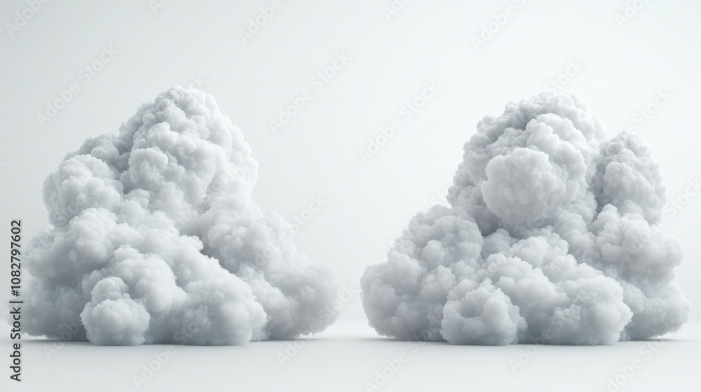 Poster realistic cloud cluster with soft texture