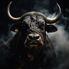 Naklejka premium An imposing and intimidating bull