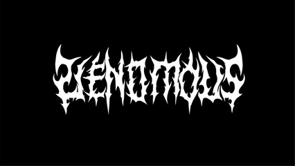 Venomous typography intense lettering metal font style for t-shirt print apparel, sticker, poster, logo