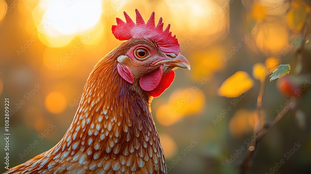 Poster Golden Hour Chicken Portrait